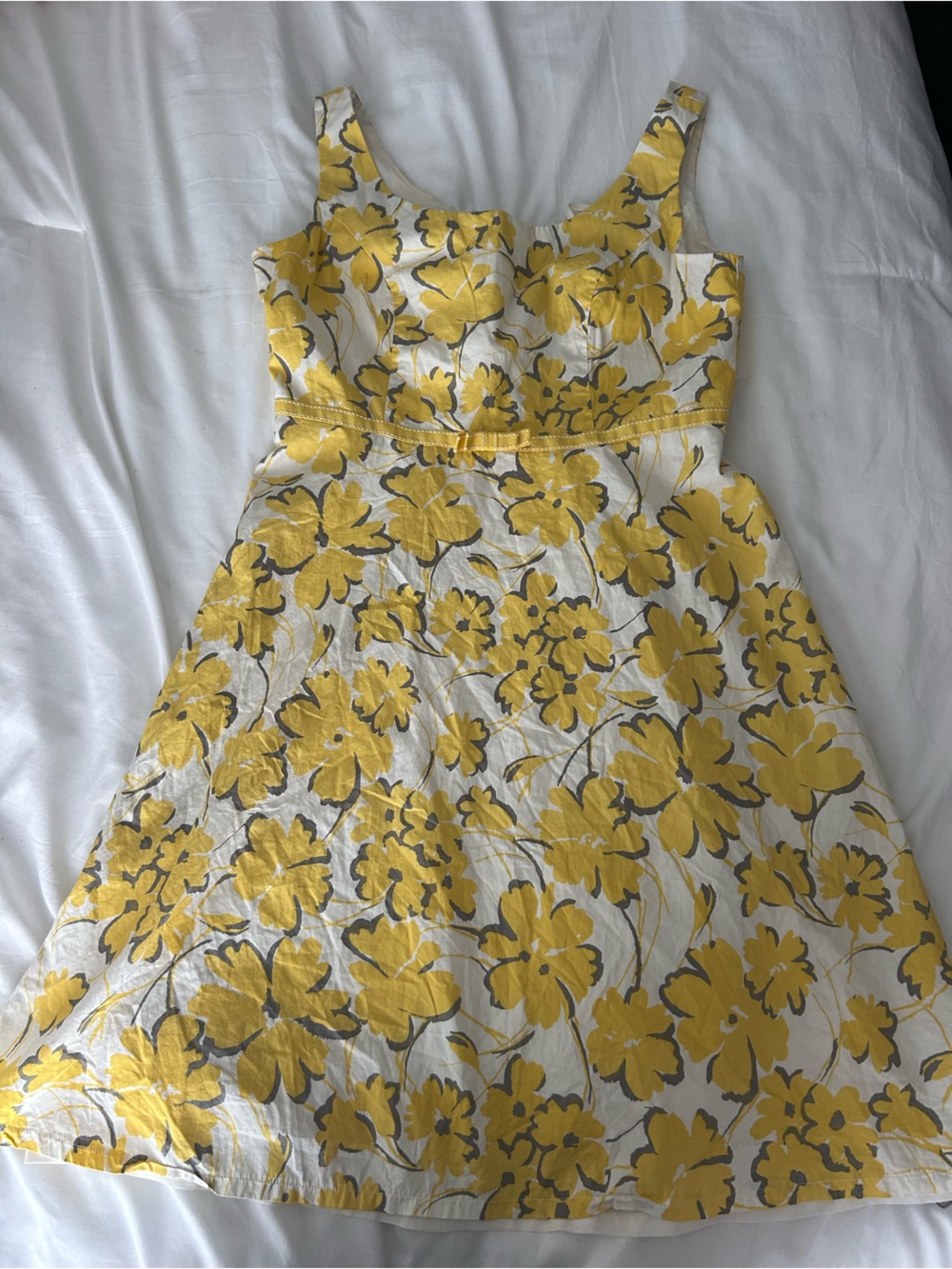 Yellow Floral A-Line dress